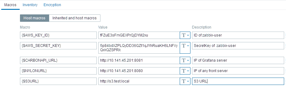Значения макросов для Deploy-узла